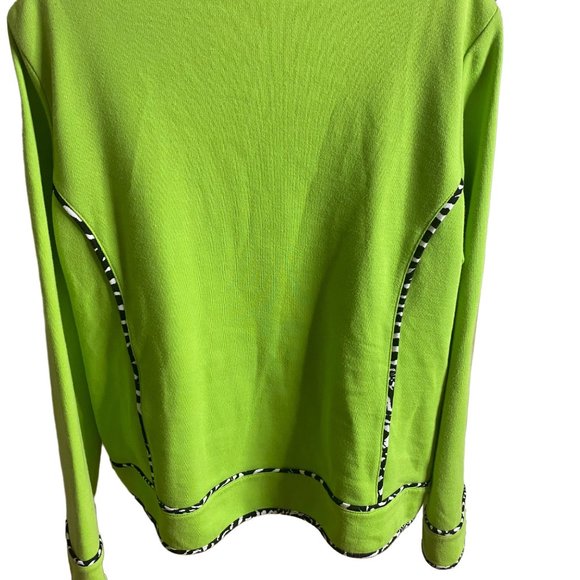 Cafe Au Lait zip front green with zebra print detail jacket size XL - Picture 5 of 9